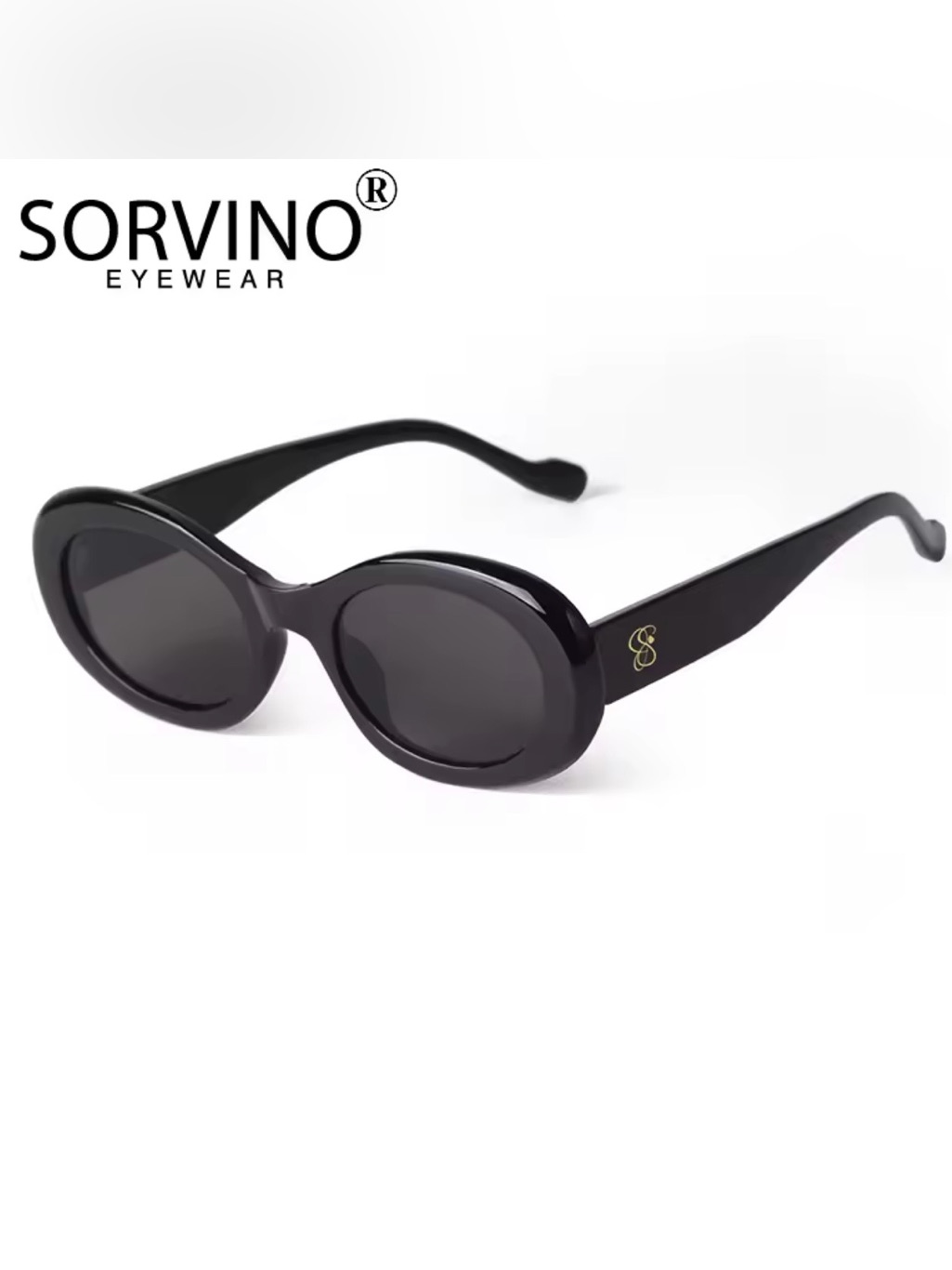 New Black Oval Women's Sunglasses
